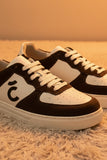 G-01 Sneaker Suede Leather Black/ Brown Plain Leather White