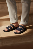 Cow Plan Leather Navy - AMH-011