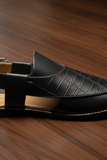 Emboss Leather Black/Plain Leather Black - 047