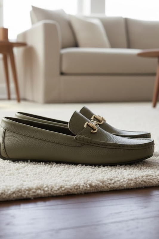 Deer Milled Leather Olive - AMC-776