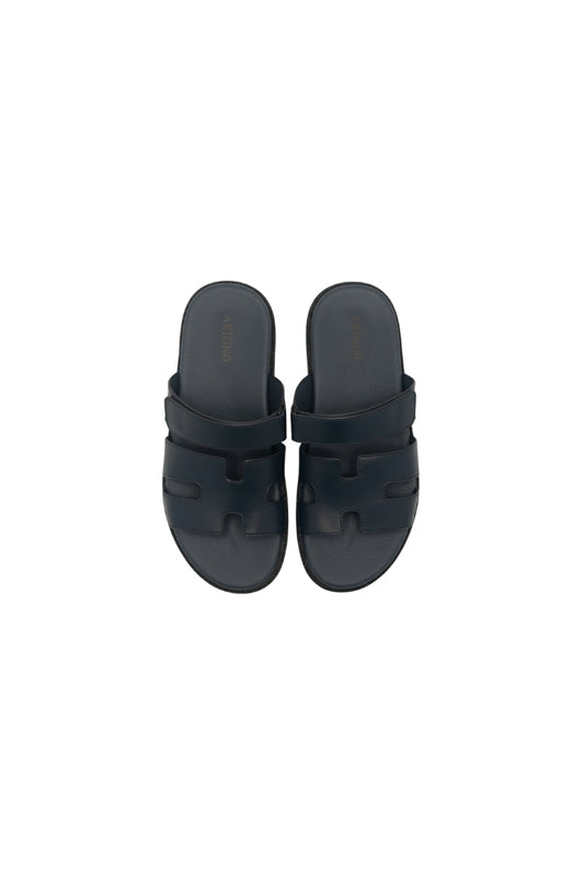 Cow Plan Leather Navy - AMH-011