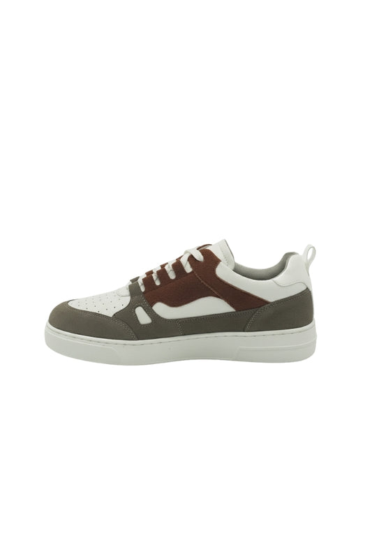 G-03 Sneaker Suede Leather D.Grey - Plain Leather White and Suede Sky Blue/ Reddish Brown
