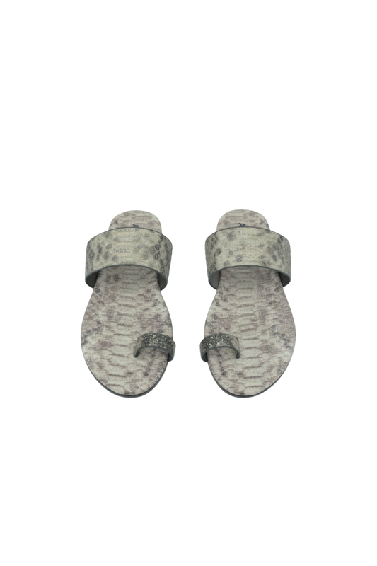 Ladies - Digital Printing Leather Light Grey 3D AWA-079