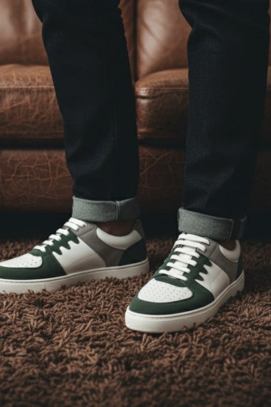 Sneaker Suede Leather Olive - G-02