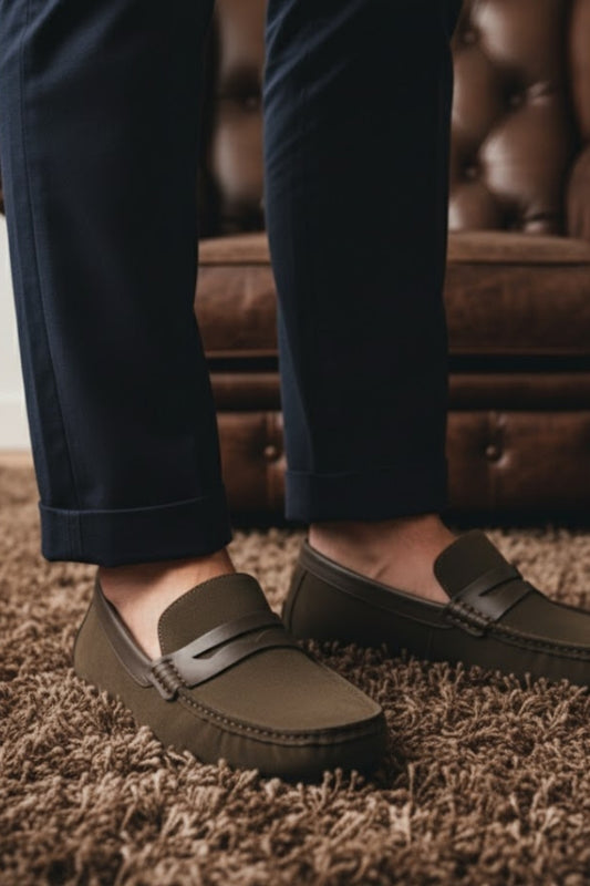 AMC-771 Suede Leather Black/ Brown/ Navy/ Beige